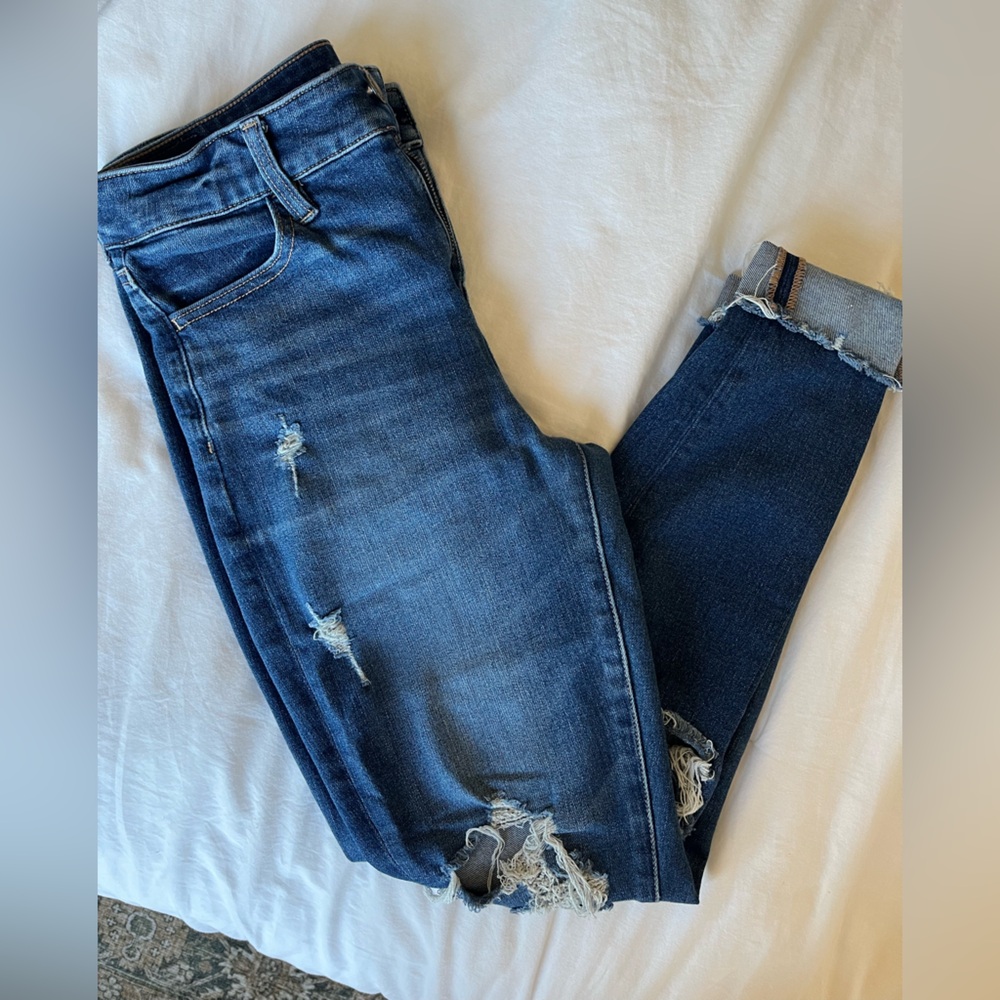 American Eagle Outfitters Dark Blue Distressed skinny Jeans